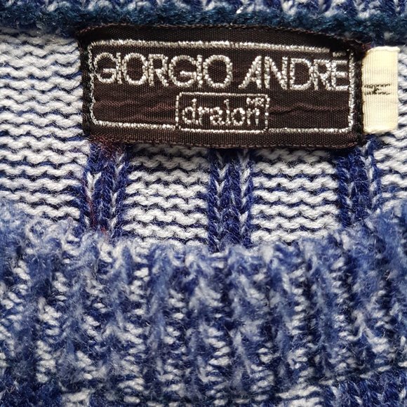 Vintage Blue Ski Sweater Blue Wool Coogi Style Sweater Mockneck Jump Blue Size L - Picture 6 of 10